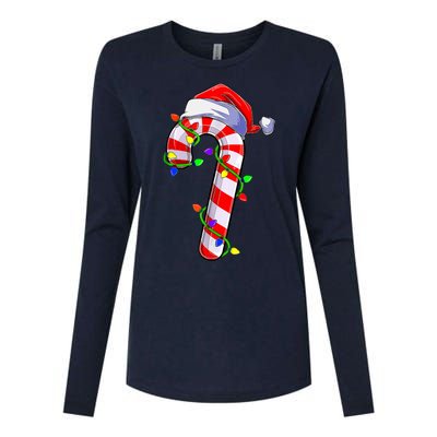 Candy Cane Crew Santa Christmas Party Boys Girls Xmas Womens Cotton Relaxed Long Sleeve T-Shirt