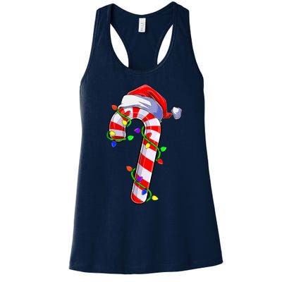 Candy Cane Crew Santa Christmas Party Boys Girls Xmas Women's Racerback Tank