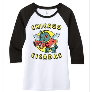 Chicago Cicadas Women's Tri-Blend 3/4-Sleeve Raglan Shirt