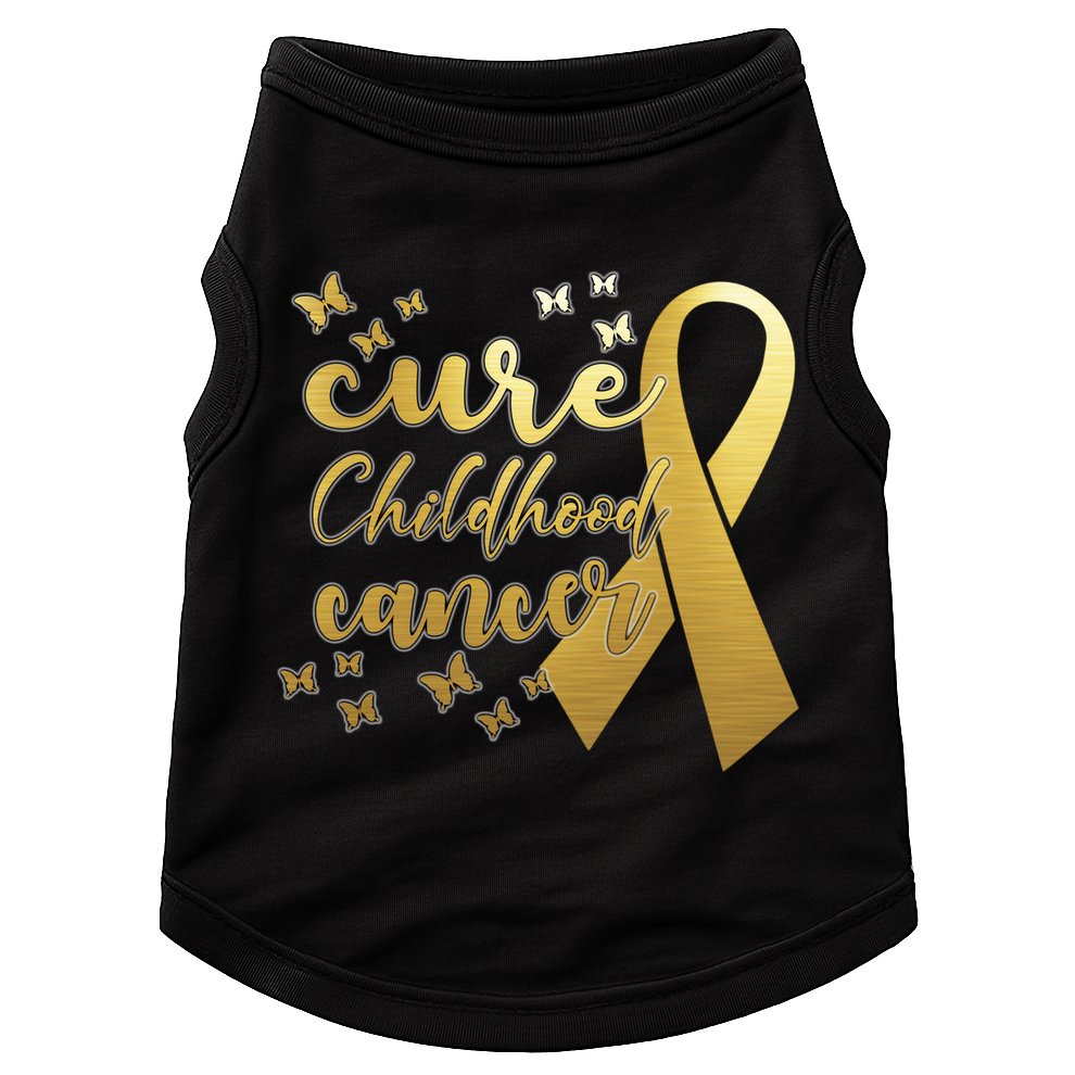 Cure Childhood Cancer Butterflies Ribbon Doggie Tank