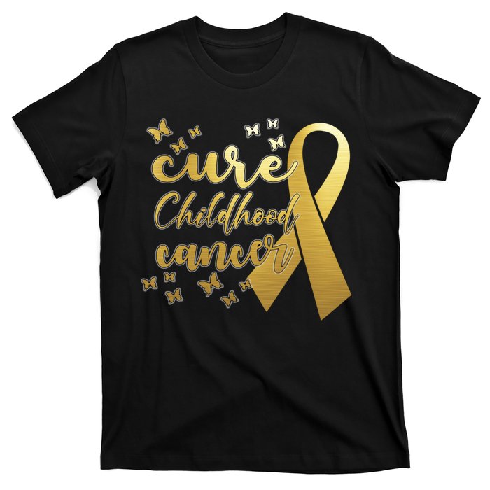 Cure Childhood Cancer Butterflies Ribbon T-Shirt