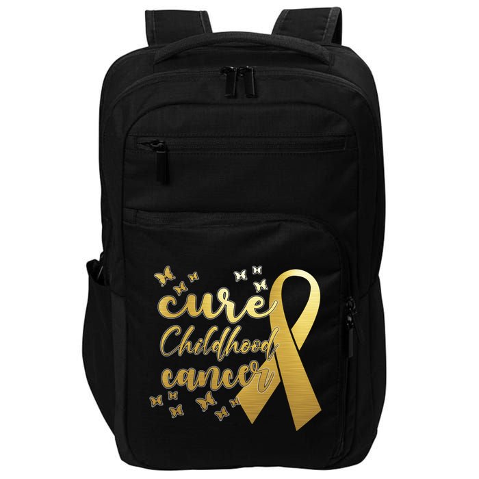 Cure Childhood Cancer Butterflies Ribbon Impact Tech Backpack