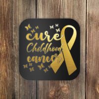 Cure Childhood Cancer Butterflies Ribbon Coaster