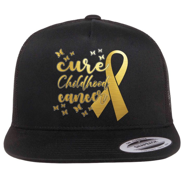 Cure Childhood Cancer Butterflies Ribbon Flatbill Hat