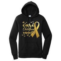 Cure Childhood Cancer Butterflies Ribbon Women's Pullover Hoodie