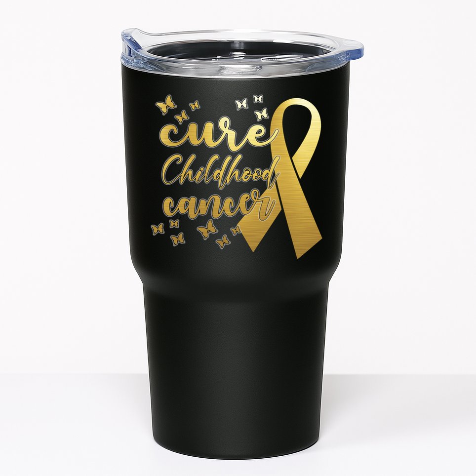 Cure Childhood Cancer Butterflies Ribbon Tumbler