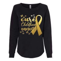 Cure Childhood Cancer Butterflies Ribbon Womens California Wash Sweatshirt