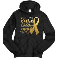 Cure Childhood Cancer Butterflies Ribbon Tie Dye Hoodie