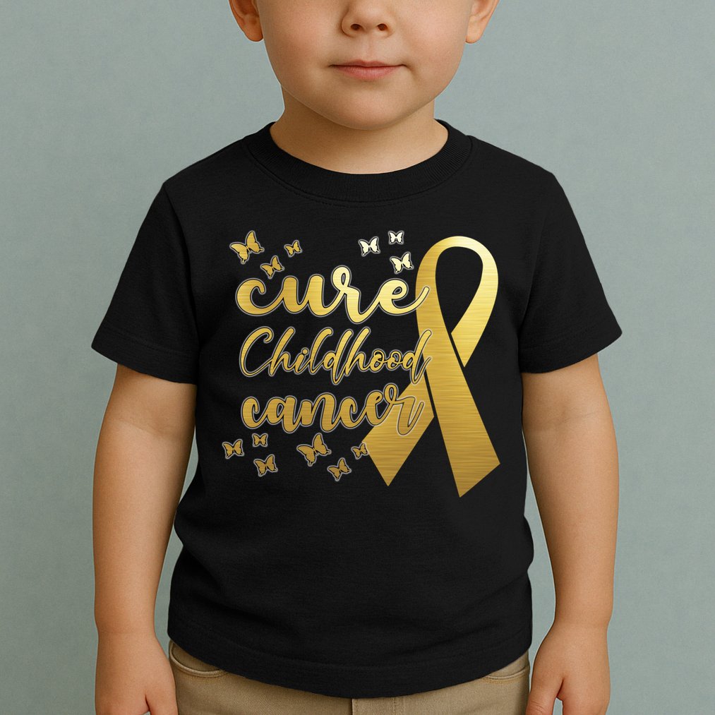 Cure Childhood Cancer Butterflies Ribbon Toddler T-Shirt