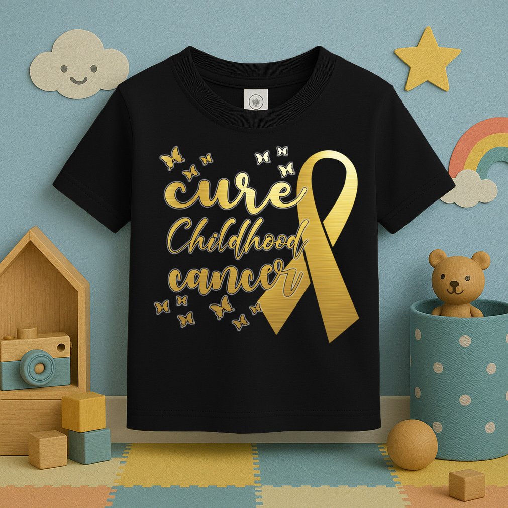 Cure Childhood Cancer Butterflies Ribbon Toddler T-Shirt