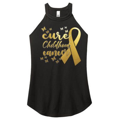 Cure Childhood Cancer Butterflies Ribbon Women's Perfect Tri Rocker Tank