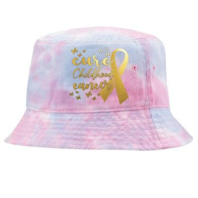 Cure Childhood Cancer Butterflies Ribbon Tie-Dyed Bucket Hat