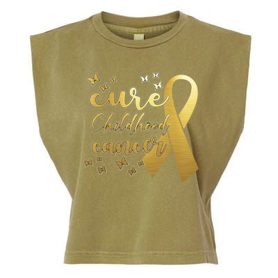 Cure Childhood Cancer Butterflies Ribbon Garment-Dyed Women's Muscle Tee