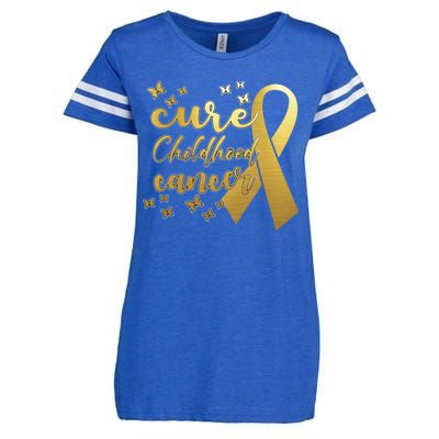 Cure Childhood Cancer Butterflies Ribbon Enza Ladies Jersey Football T-Shirt