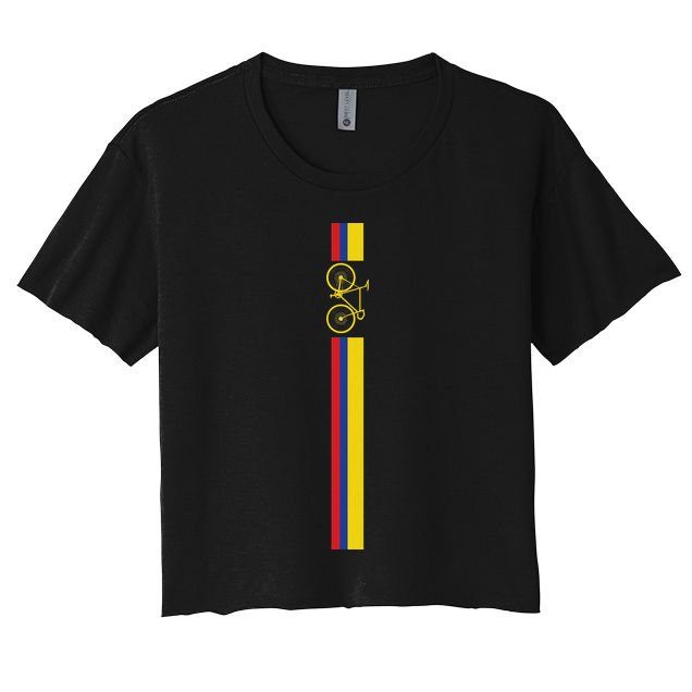 Colombian Cycling Colombia Flag Cyclist Bicycle Gift Crop Top