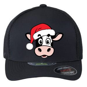 Cute Christmas Cows Santa Heifer Flexfit Unipanel Trucker Cap