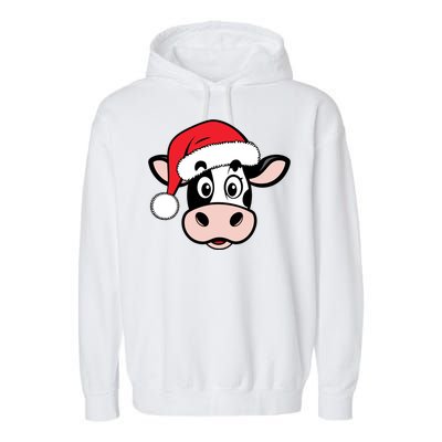 Cute Christmas Cows Santa Heifer Garment-Dyed Fleece Hoodie