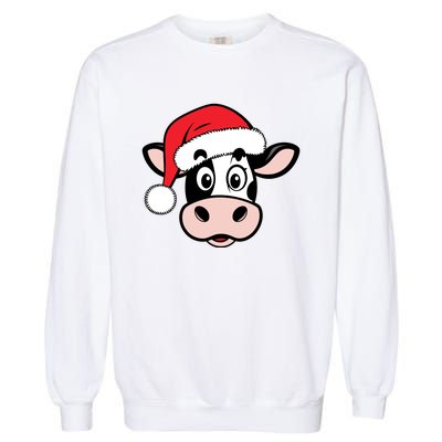 Cute Christmas Cows Santa Heifer Garment-Dyed Sweatshirt