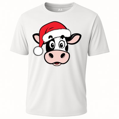 Cute Christmas Cows Santa Heifer Cooling Performance Crew T-Shirt