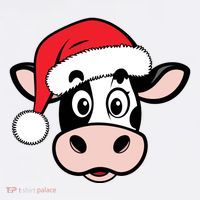 Cute Christmas Cows Santa Heifer Tall T-Shirt