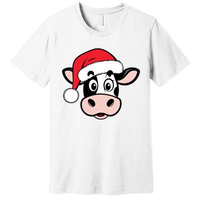 Cute Christmas Cows Santa Heifer Premium T-Shirt