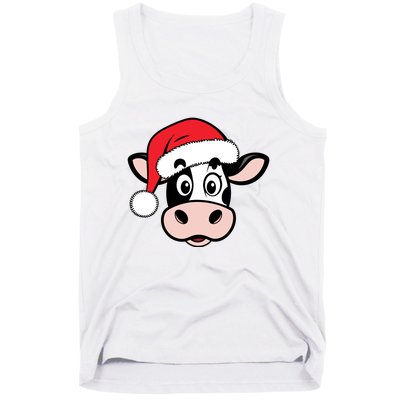 Cute Christmas Cows Santa Heifer Tank Top