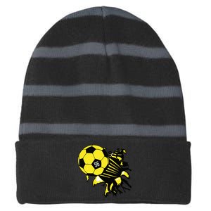 Cool Columbus Crew Sc 96 Soccer Striped Beanie with Solid Band