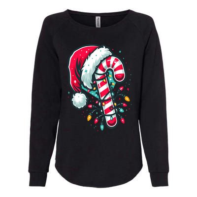 Candy Cane Crew Christmas Lights Family Matching Xmas Womens California Wash Sweatshirt