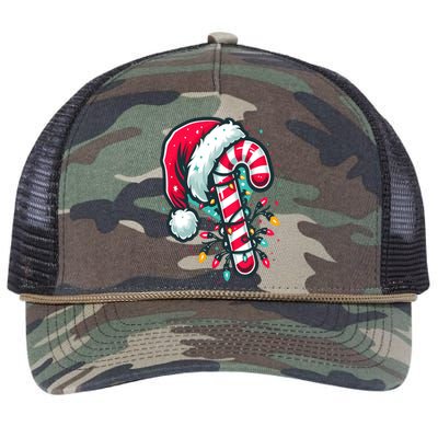 Candy Cane Crew Christmas Lights Family Matching Xmas Retro Rope Trucker Hat Cap