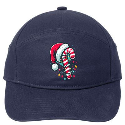 Candy Cane Crew Christmas Lights Family Matching Xmas 7-Panel Snapback Hat