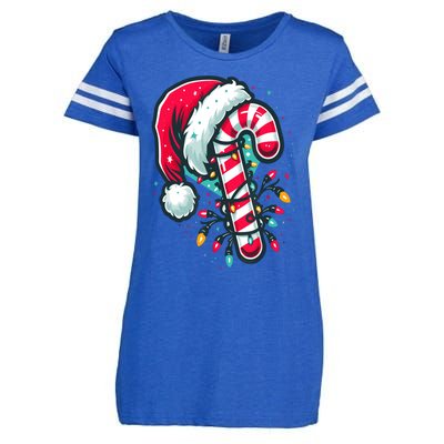 Candy Cane Crew Christmas Lights Family Matching Xmas Enza Ladies Jersey Football T-Shirt