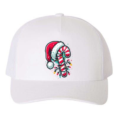 Candy Cane Crew Christmas Lights Family Matching Xmas Yupoong Adult 5-Panel Trucker Hat