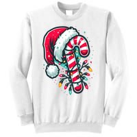 Candy Cane Crew Christmas Lights Family Matching Xmas Sweatshirt