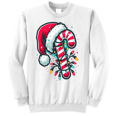 Candy Cane Crew Christmas Lights Family Matching Xmas Sweatshirt