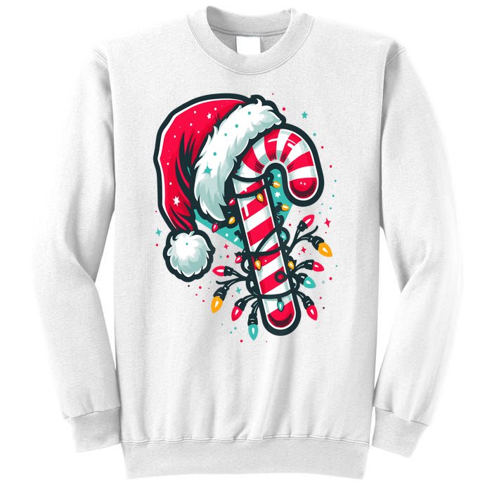 Candy Cane Crew Christmas Lights Family Matching Xmas Sweatshirt