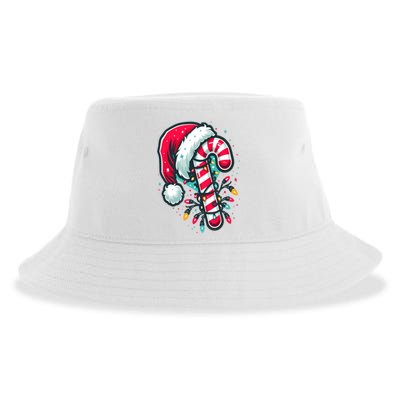 Candy Cane Crew Christmas Lights Family Matching Xmas Sustainable Bucket Hat