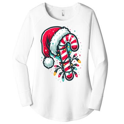 Candy Cane Crew Christmas Lights Family Matching Xmas Women's Perfect Tri Tunic Long Sleeve Shirt