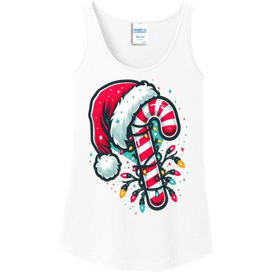 Candy Cane Crew Christmas Lights Family Matching Xmas Ladies Essential Tank