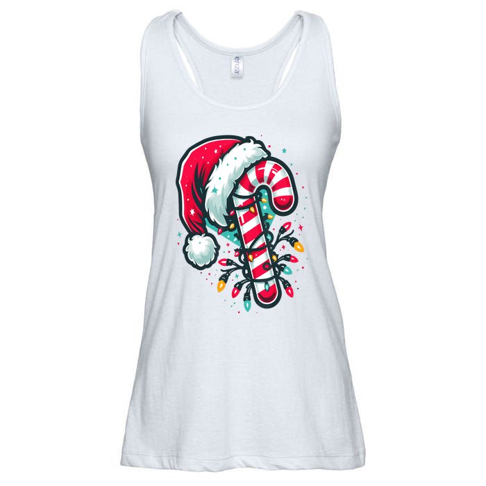 Candy Cane Crew Christmas Lights Family Matching Xmas Ladies Essential Flowy Tank