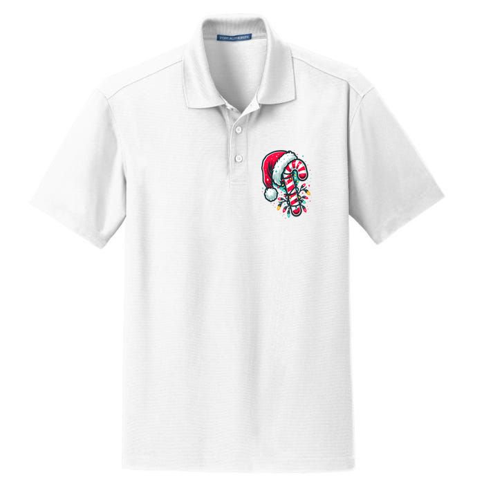 Candy Cane Crew Christmas Lights Family Matching Xmas Dry Zone Grid Polo