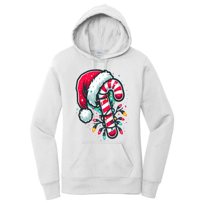 Candy Cane Crew Christmas Lights Family Matching Xmas Women's Pullover Hoodie