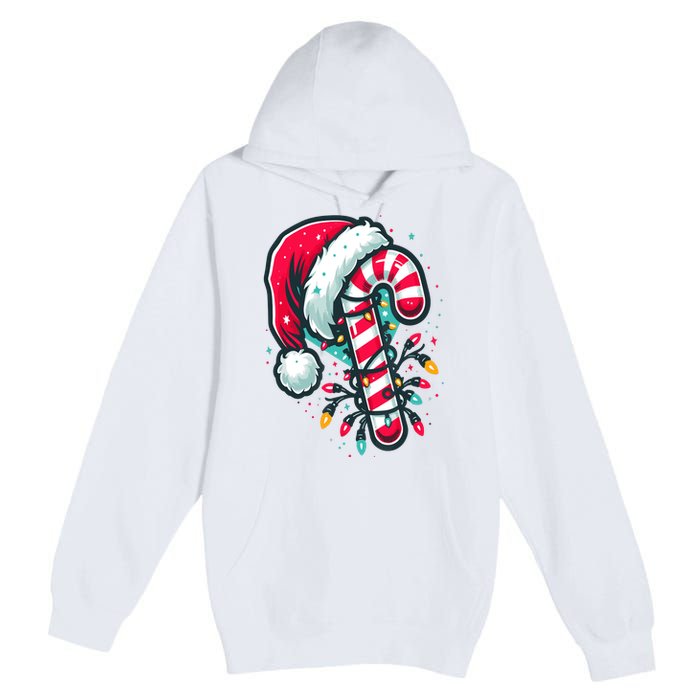 Candy Cane Crew Christmas Lights Family Matching Xmas Premium Pullover Hoodie