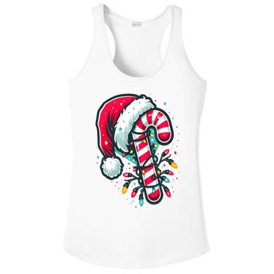 Candy Cane Crew Christmas Lights Family Matching Xmas Ladies PosiCharge Competitor Racerback Tank