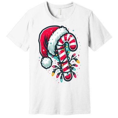 Candy Cane Crew Christmas Lights Family Matching Xmas Premium T-Shirt