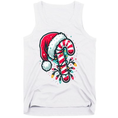 Candy Cane Crew Christmas Lights Family Matching Xmas Tank Top