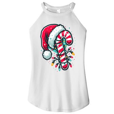 Candy Cane Crew Christmas Lights Family Matching Xmas Women's Perfect Tri Rocker Tank