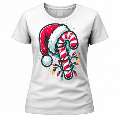 Candy Cane Crew Christmas Lights Family Matching Xmas Women's T-Shirt