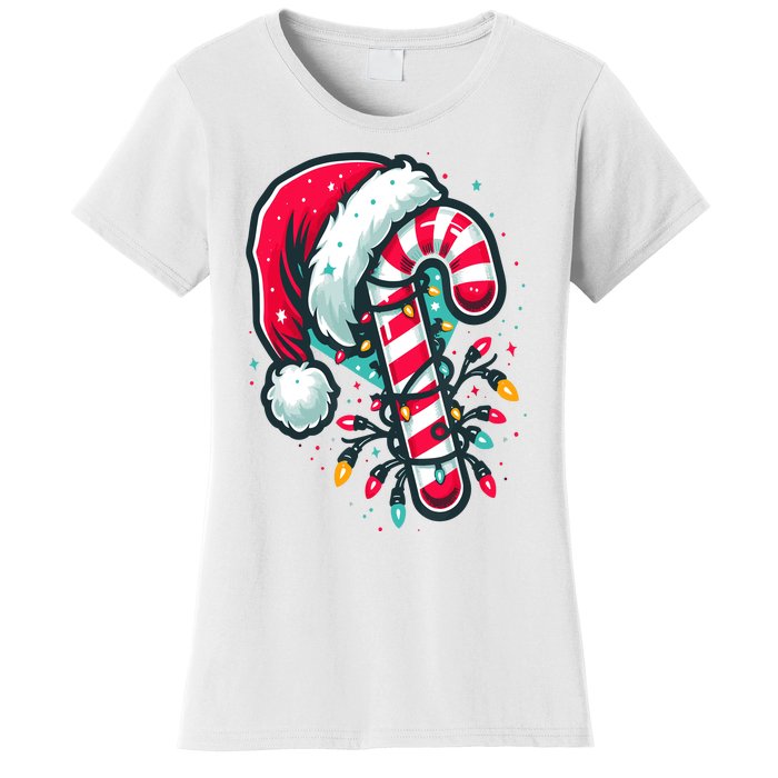 Candy Cane Crew Christmas Lights Family Matching Xmas Women's T-Shirt