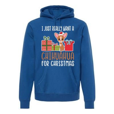 Cute Christmas Chihuahua Owner I Want A Chihuahua Gift Premium Hoodie