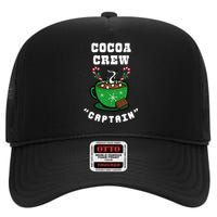 Cocoa Crew Captain Christmas Xmas Squad Picture High Crown Mesh Back Trucker Hat